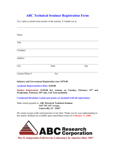 ABC Technical Seminar Early Registration Form