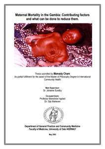 Maternal Mortality in the Gambia: Contributing factors and what can