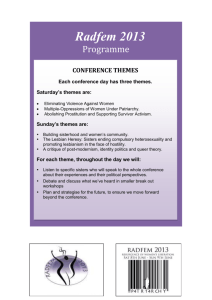 Radfem 2013 Programme Programme Timetable SATURDAY, 8