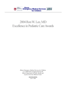Ron W. Lee, MD - Excellence in Pediatric Care Award 2004