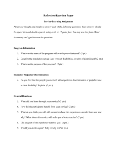 Reflection/Reaction Paper #1