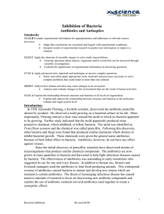 Bacterial Inhibition: Antibiotics & Antiseptics