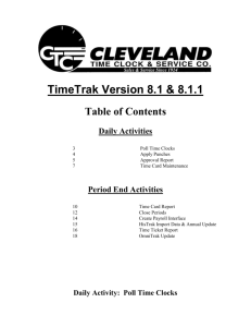 Table of Contents - Cleveland Time Clock