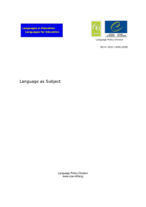 Language as Subject - Conseil de l`Europe