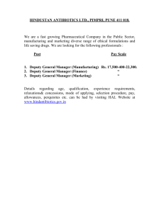 HINDUSTAN ANTIBIOTICS LTD - Hindustan Antibiotics Limited