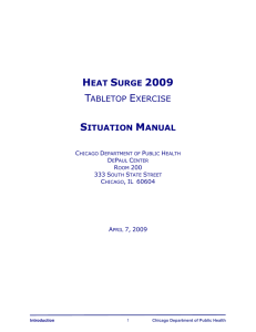 Heat Surge Tabletop Excercise Situation Manual Sample