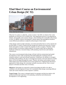 52nd Short Course on Environmental Urban Design (SC