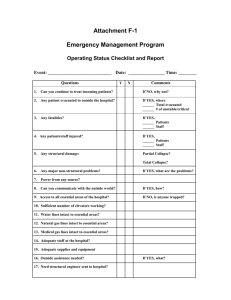 Operating Status Checklist and Report