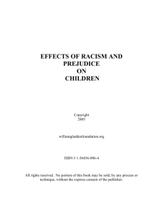 Effects Of Racism And Prejudice On Children
