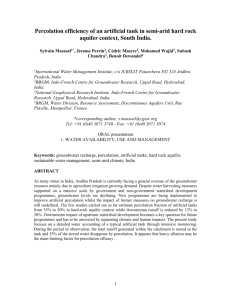 Percolation efficiency of an artificial tank in semi-arid hard