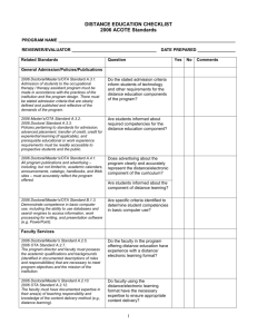 Distance Education Checklist