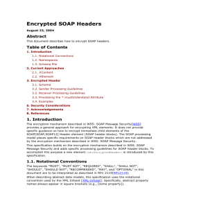 Encrypted SOAP Headers