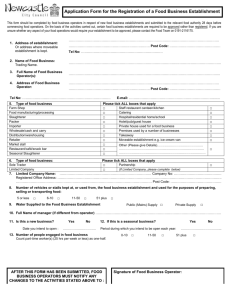 Food Business Registration Form