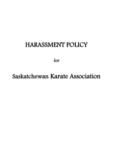 Draft of Sask Sport Harassment Policy and Guidelines