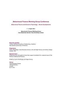 Behavioural Finance and Economic Psychology