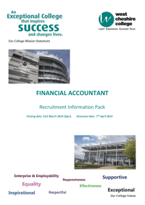 March 2014 Dear Applicant FINANCIAL ACCOUNTANT (M028