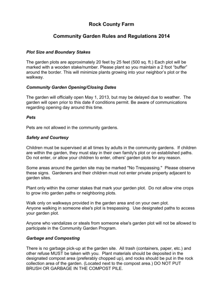 Sample Community Garden Rules