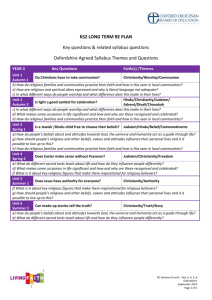 KS2 Long term RE plan Key questions & related syllabus questions