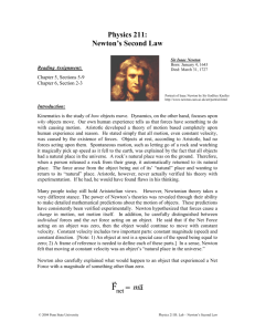 Newtons 2nd Law - Personal.psu.edu