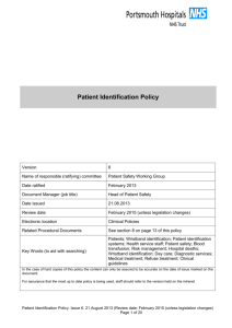 Patient Identification Policy