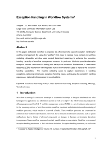 Exception Detection and Handling in Workflow Systems