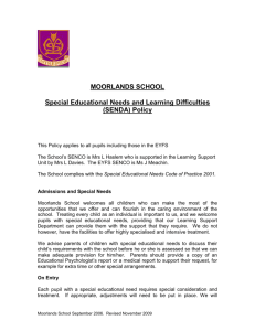 Special Educational Needs and Learning