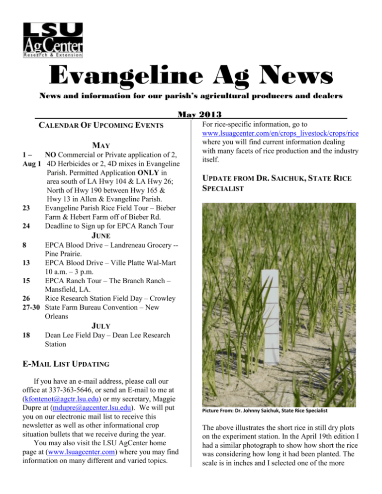 CROP SUMMARY - The LSU AgCenter