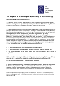 The Register of Psychologists Specialising in Psychotherapy