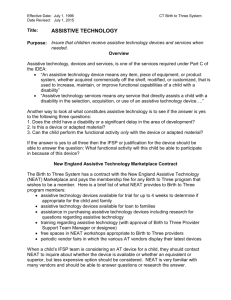 Assistive Technology - Connecticut Birth to Three System