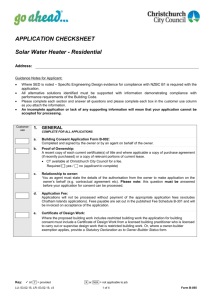 B-055 Solar Water Heater Checksheet