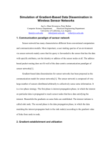 Simulation of Gradient-Based Data Dissemination in Wireless