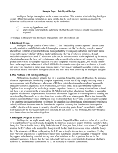 Sample Paper: Intelligent Design