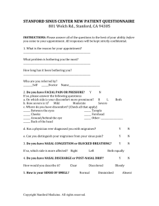 Stanford Sinus Center New Patient Questionnaire