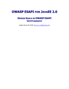 Design Goals in OWASP ESAPI Cryptography - owasp-esapi-java