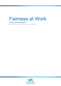 School and Academy Fairness at Work Policy