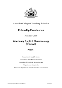 Paper One: MACVSc - Australian College of Veterinary Scientists