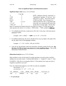 Notes on sig figs and dimensional analysis