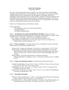 Expanded Syllabus – Gender and Technology