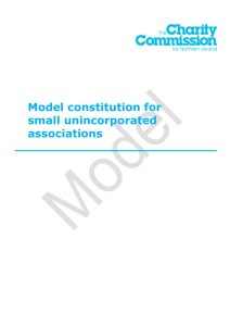 Format of the model constitution for small unincorporated associations