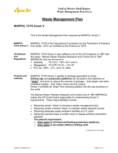 Waste Management Plan - Gulf of Mexico Safety and Environmental