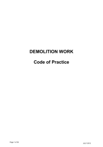Demolition Work Code of Practice