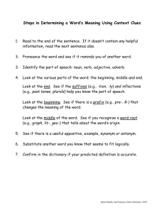 Steps in Determining a Word`s Meaning Using Context Clues