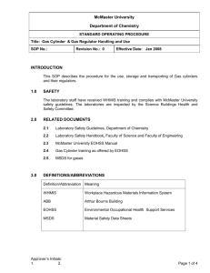 Gas Cylinder Handling - Department of Chemistry, McMaster