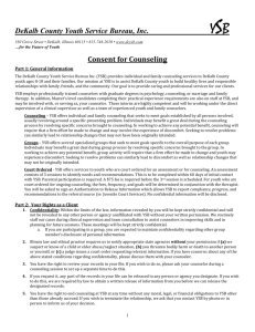 Consent for Counseling - DeKalb County Youth Service Bureau