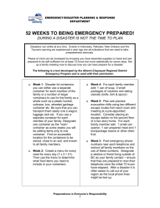 52 weeks to Emergency Preparedness