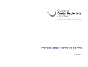 Professional Portfolio Forms - College Of Dental Hygienists of Ontario