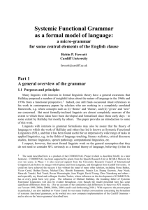 Systemic Functional Grammar