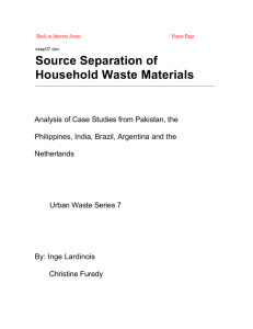 Source Separation of Household Waste Materials