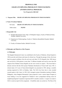 Tissue Recovery from - Bangkok Biomaterial Center