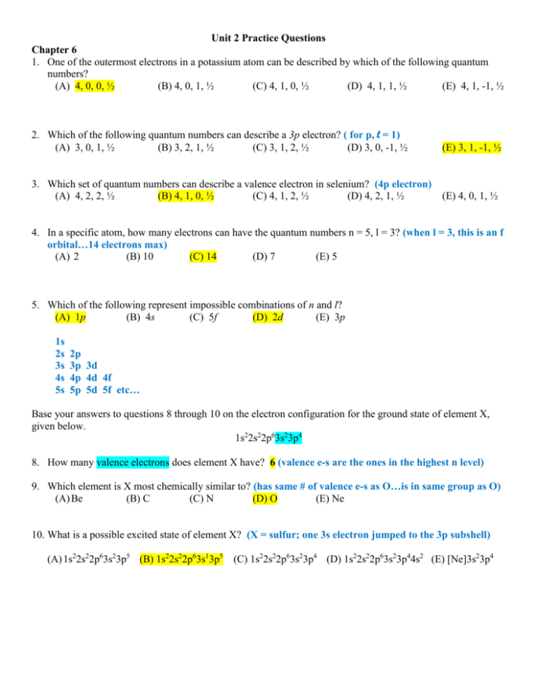 Unit 2 Questions Key